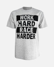 Load image into Gallery viewer, MENS WORK HARD RACE HARD TEE - HEATHER GRAY
