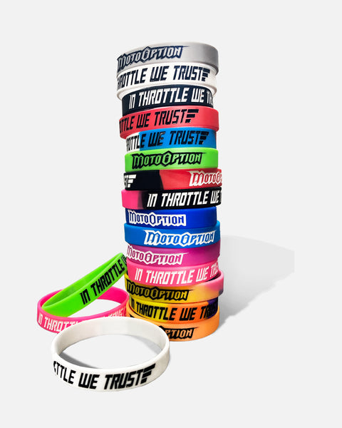 IN THROTTLE WE TRUST WRISTBANDS