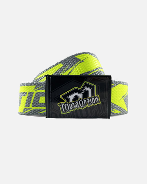 BROKEN WEBBING BELT - GRAY / NEON YELLOW